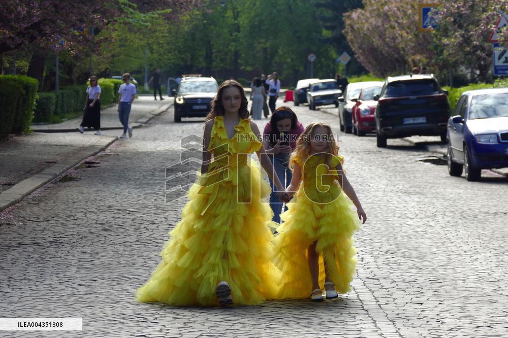 Cherry trees bloom in Uzhhorod