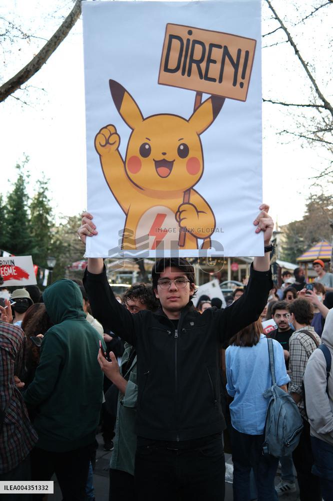 High School And  College Students Protest In Ankara