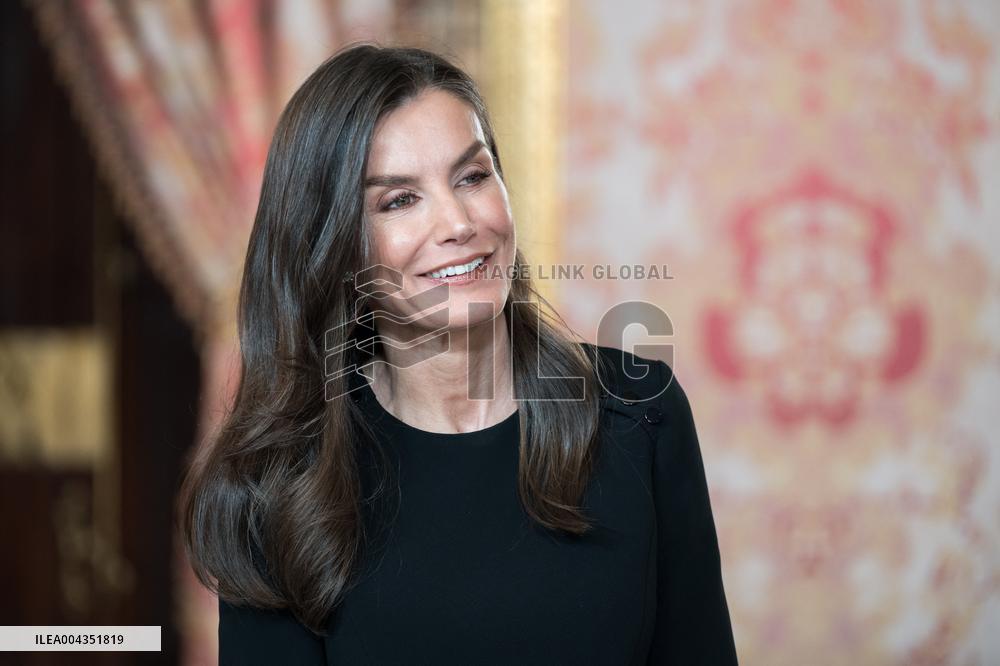 Royal At The Lunch Ceremony for Miguel De Cervantes Awards - Madrid