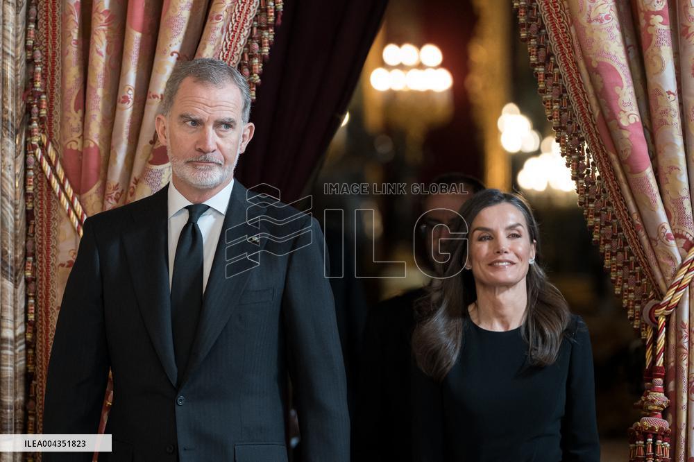 Royal At The Lunch Ceremony for Miguel De Cervantes Awards - Madrid