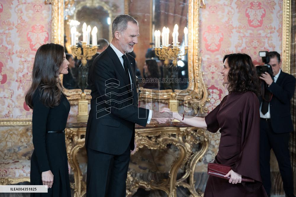 Royal At The Lunch Ceremony for Miguel De Cervantes Awards - Madrid