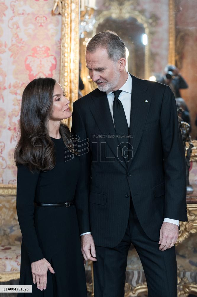 Royal At The Lunch Ceremony for Miguel De Cervantes Awards - Madrid