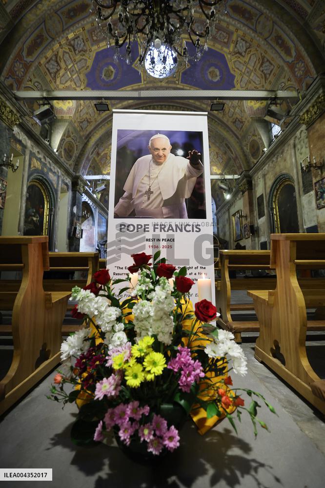 Memorial Events For Pope Francis At Church of St Mary Draperis - Istanbul