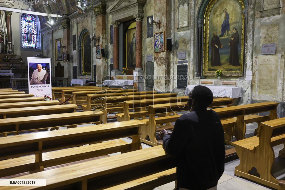 Memorial Events For Pope Francis At Church of St Mary Draperis - Istanbul