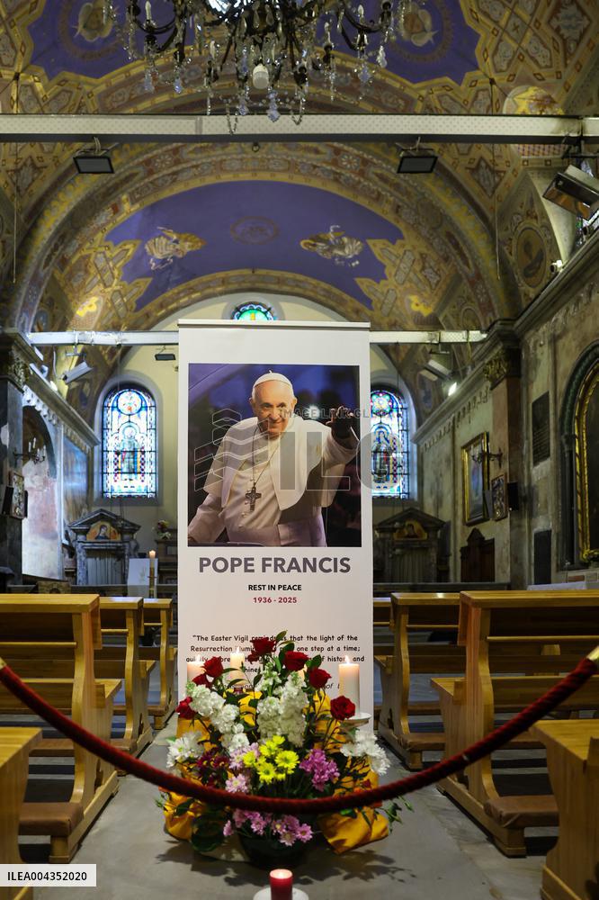 Memorial Events For Pope Francis At Church of St Mary Draperis - Istanbul