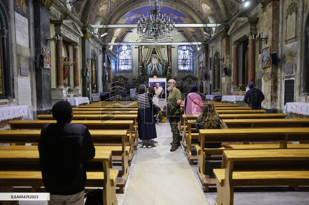 Memorial Events For Pope Francis At Church of St Mary Draperis - Istanbul