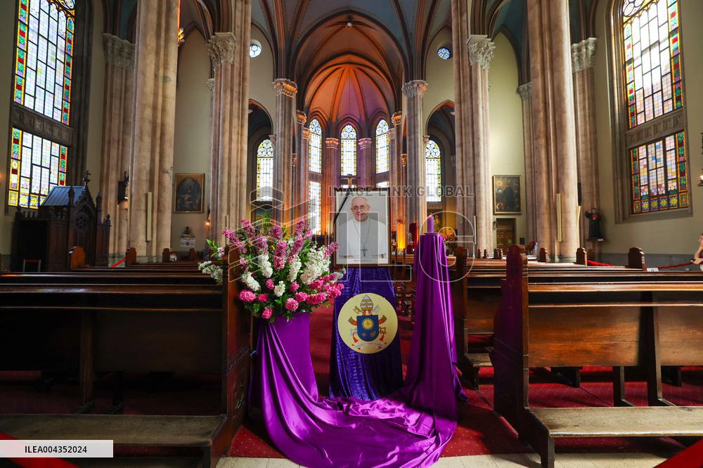 Memorial Events For Pope Francis At Church of Saint Anthony of Padua - Istanbul