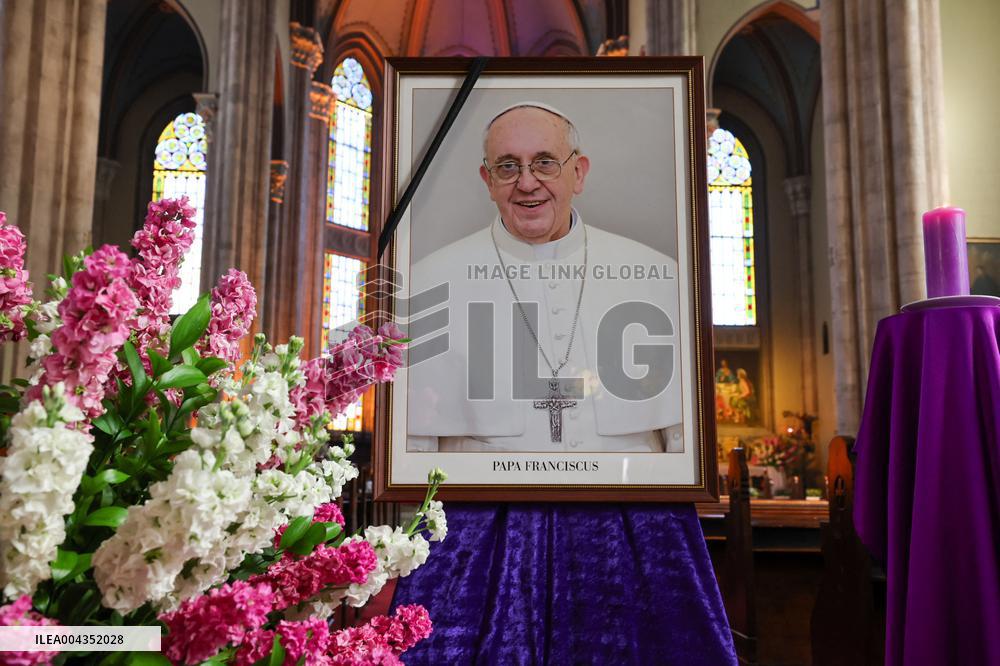 Memorial Events For Pope Francis At Church of Saint Anthony of Padua - Istanbul