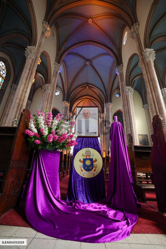Memorial Events For Pope Francis At Church of Saint Anthony of Padua - Istanbul