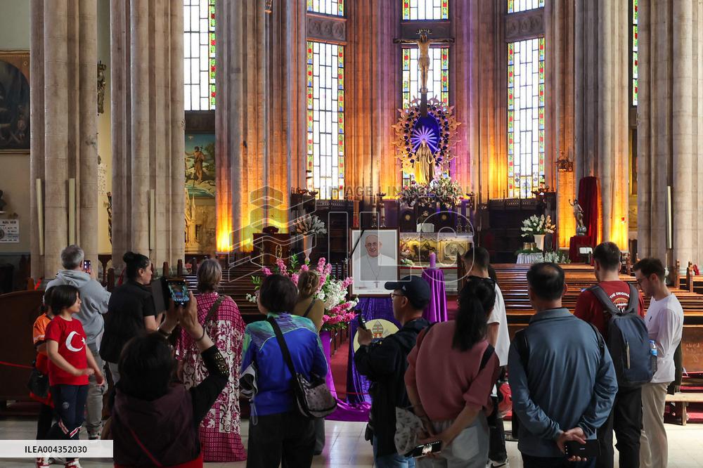 Memorial Events For Pope Francis At Church of Saint Anthony of Padua - Istanbul