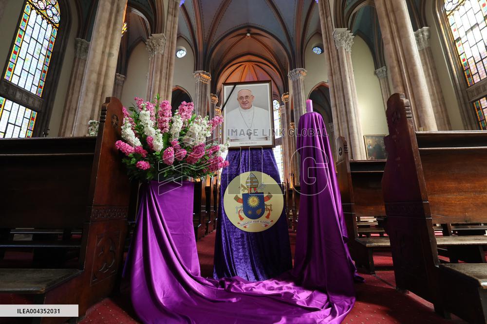 Memorial Events For Pope Francis At Church of Saint Anthony of Padua - Istanbul