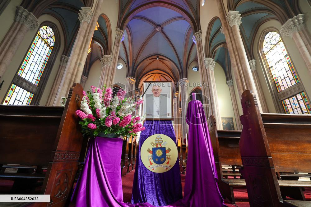 Memorial Events For Pope Francis At Church of Saint Anthony of Padua - Istanbul