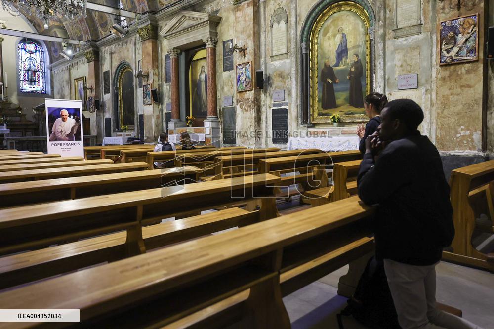 Memorial Events For Pope Francis At Church of St Mary Draperis - Istanbul