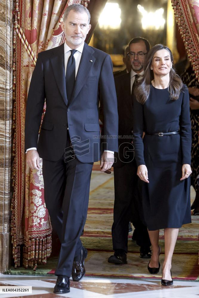 Royal At The Lunch Ceremony for Miguel De Cervantes Awards - Madri