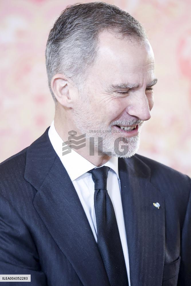 Royal At The Lunch Ceremony for Miguel De Cervantes Awards - Madri