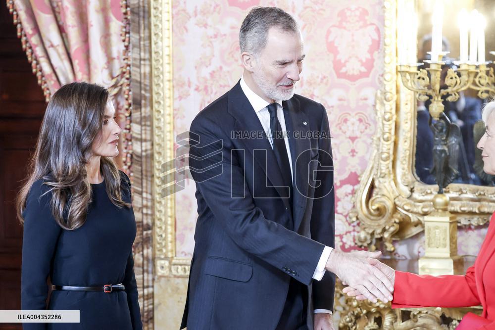 Royal At The Lunch Ceremony for Miguel De Cervantes Awards - Madri