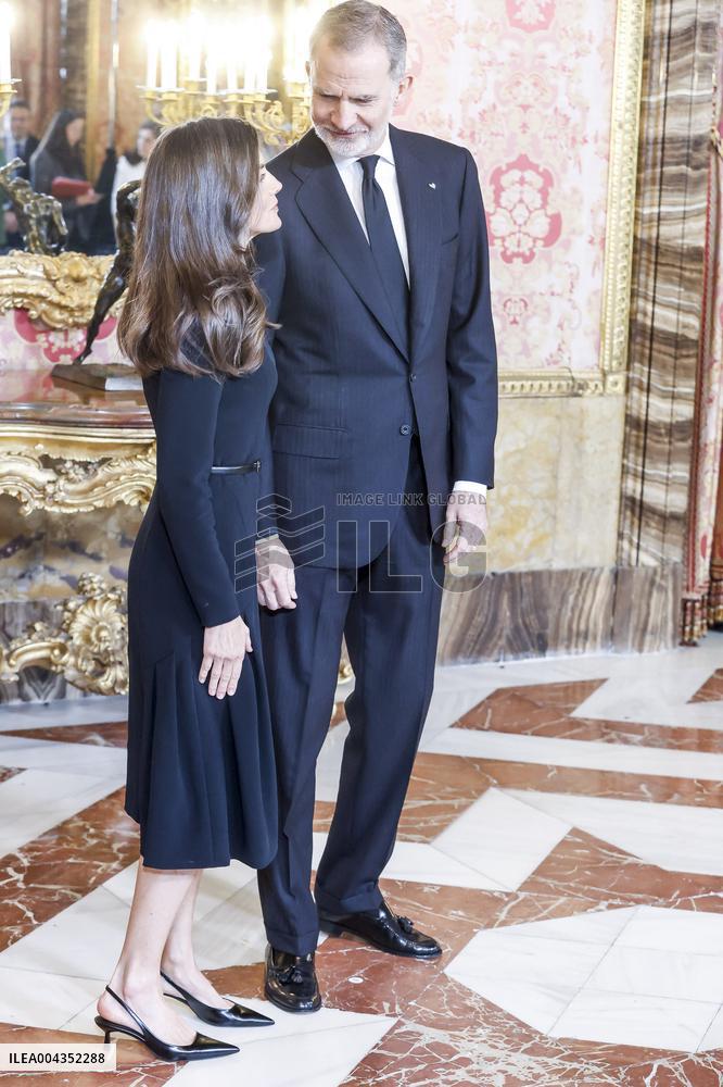 Royal At The Lunch Ceremony for Miguel De Cervantes Awards - Madri
