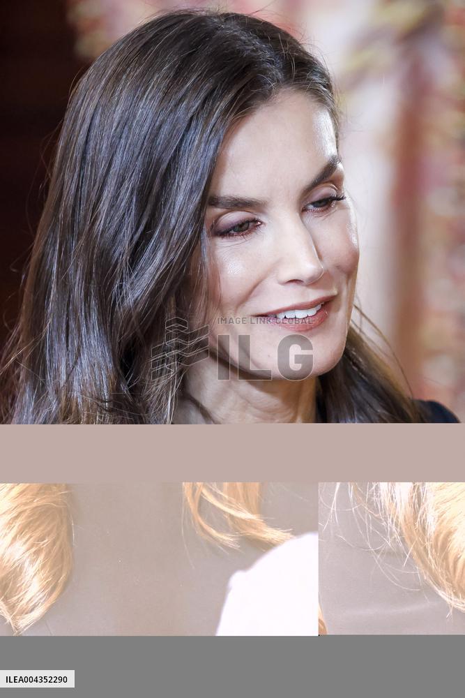 Royal At The Lunch Ceremony for Miguel De Cervantes Awards - Madri