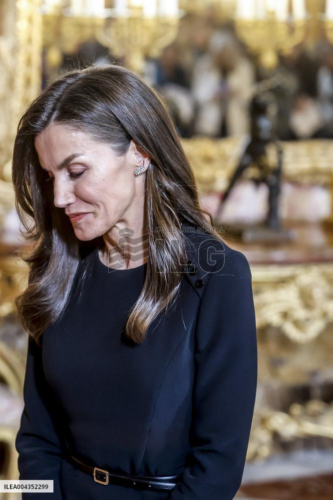 Royal At The Lunch Ceremony for Miguel De Cervantes Awards - Madri