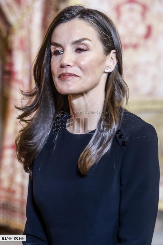 Royal At The Lunch Ceremony for Miguel De Cervantes Awards - Madri