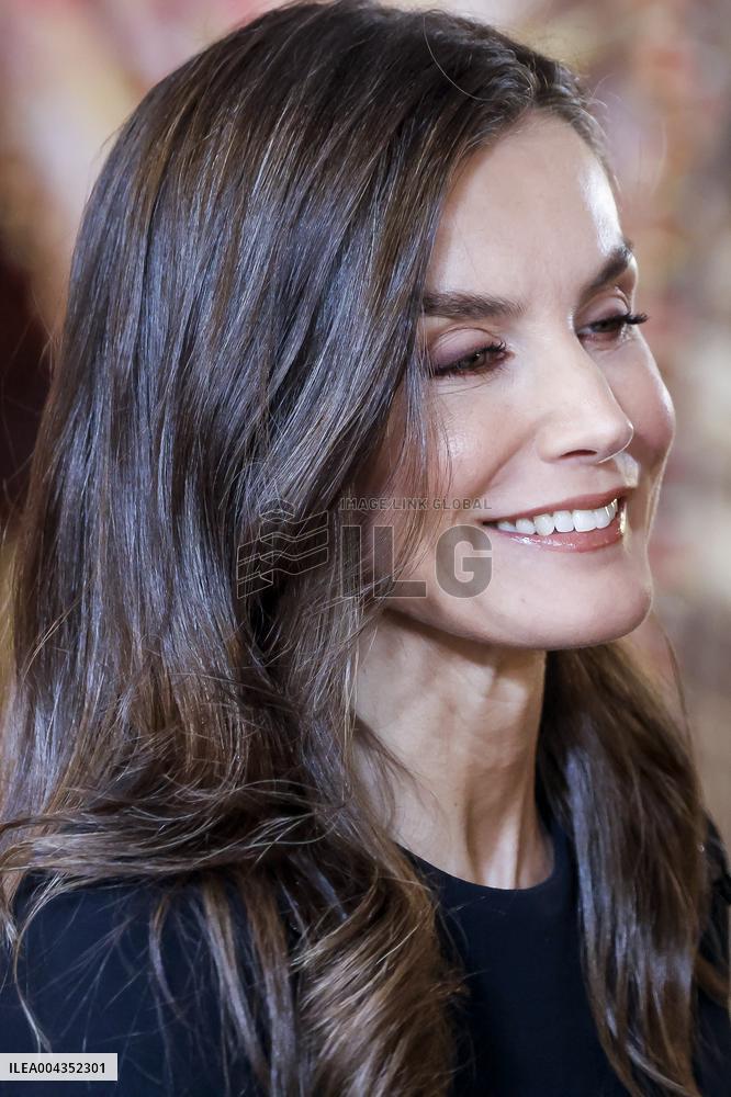 Royal At The Lunch Ceremony for Miguel De Cervantes Awards - Madri