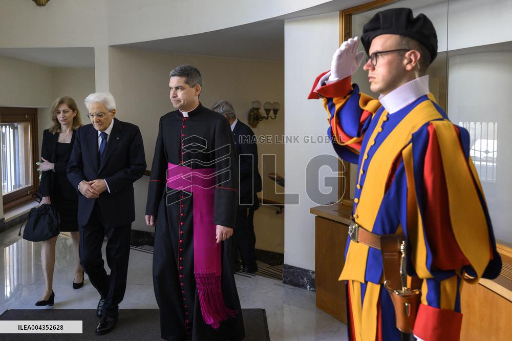 President Sergio Mattarella Pays Respects To Late Pope Francis - Vatican