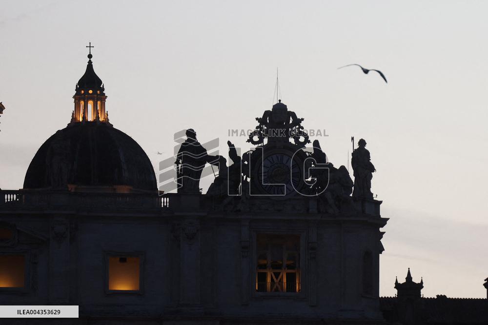 Transfer of the coffin of Roman Pontiff Francis to the vatican Basilica