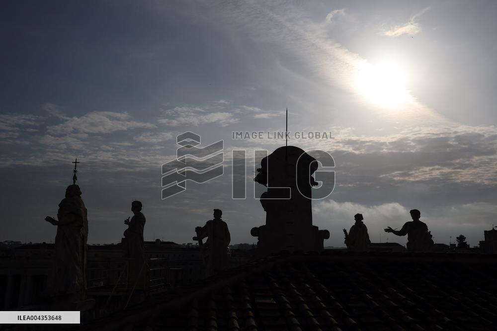 Transfer of the coffin of Roman Pontiff Francis to the vatican Basilica