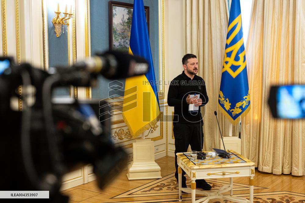 President Volodymyr Zelenskyy gives briefing
