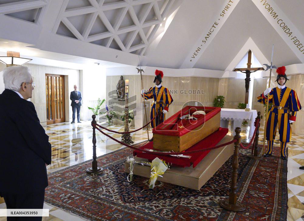 President Sergio Mattarella Pays Respects To Late Pope Francis - Vatican