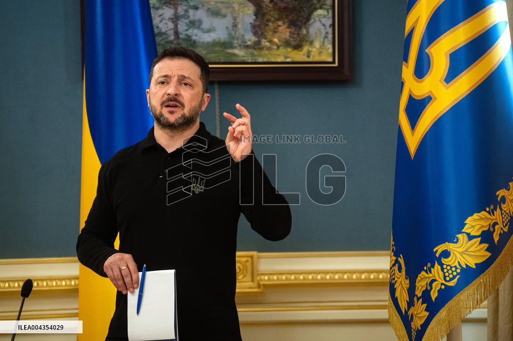 President Volodymyr Zelenskyy gives briefing