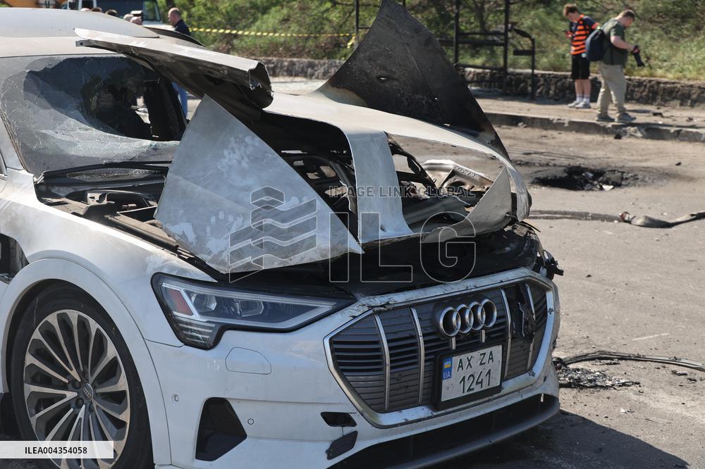 Aftermath of Shahed attack on Kharkiv