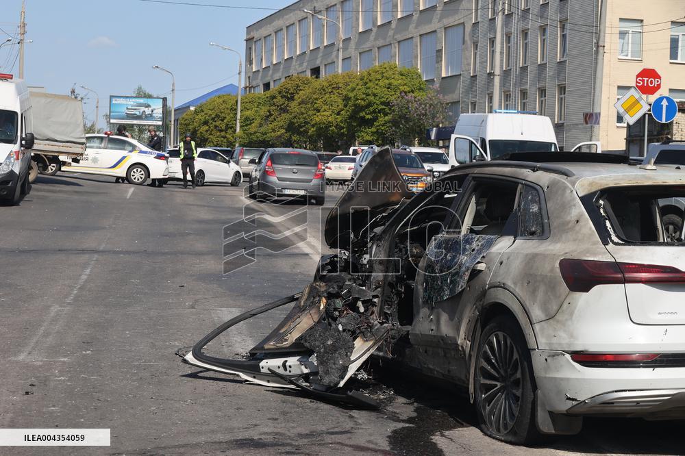 Aftermath of Shahed attack on Kharkiv