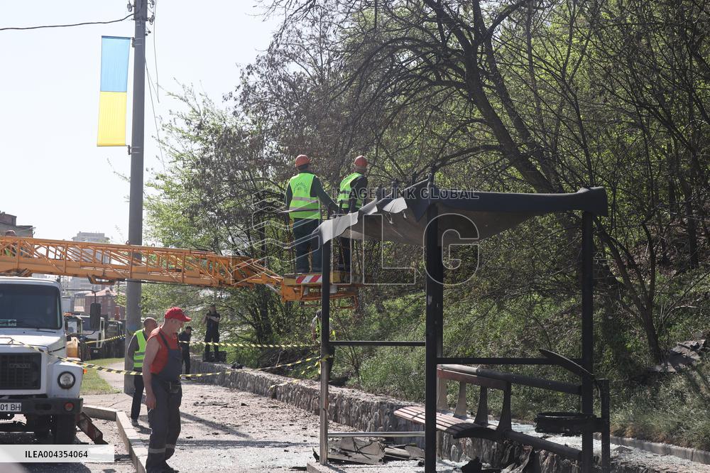 Aftermath of Shahed attack on Kharkiv