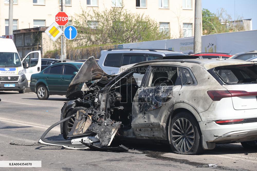 Aftermath of Shahed attack on Kharkiv