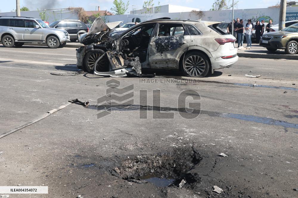 Aftermath of Shahed attack on Kharkiv