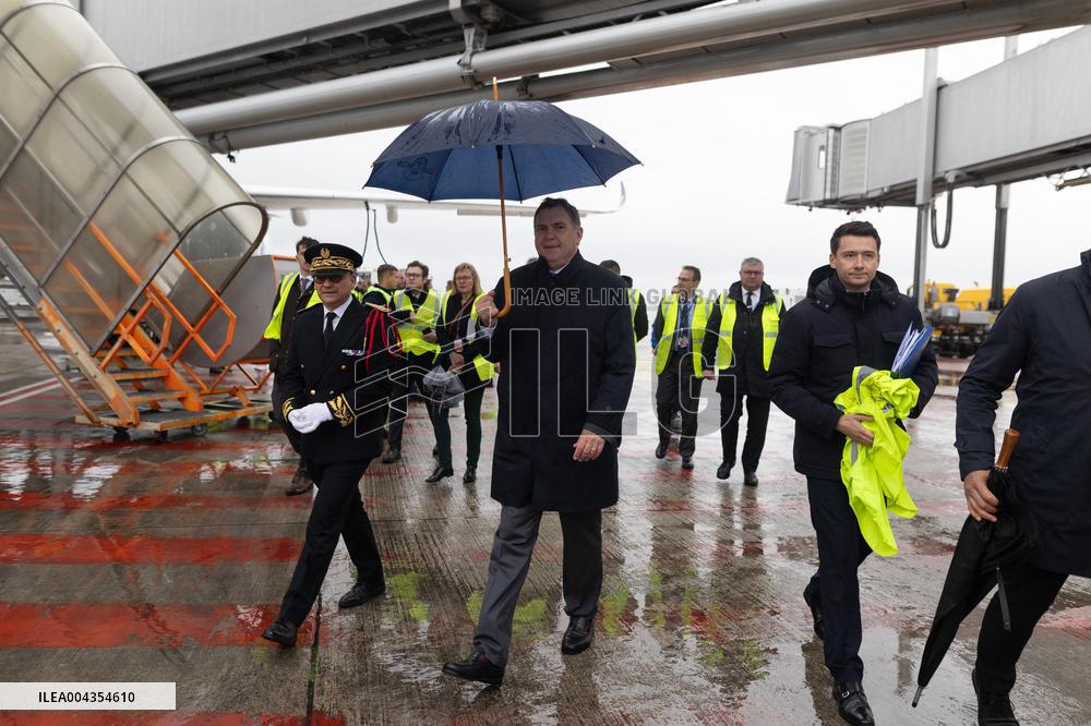 Visit to Charles de Gaulle Airport about the decarbonisation of the aviation sector - Roissy-en-France