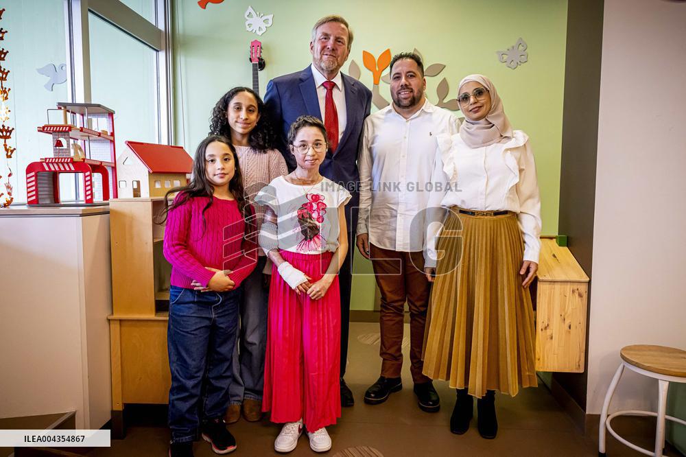 King Willem Alexander visits Beverwijk Burns Center - Netherlands