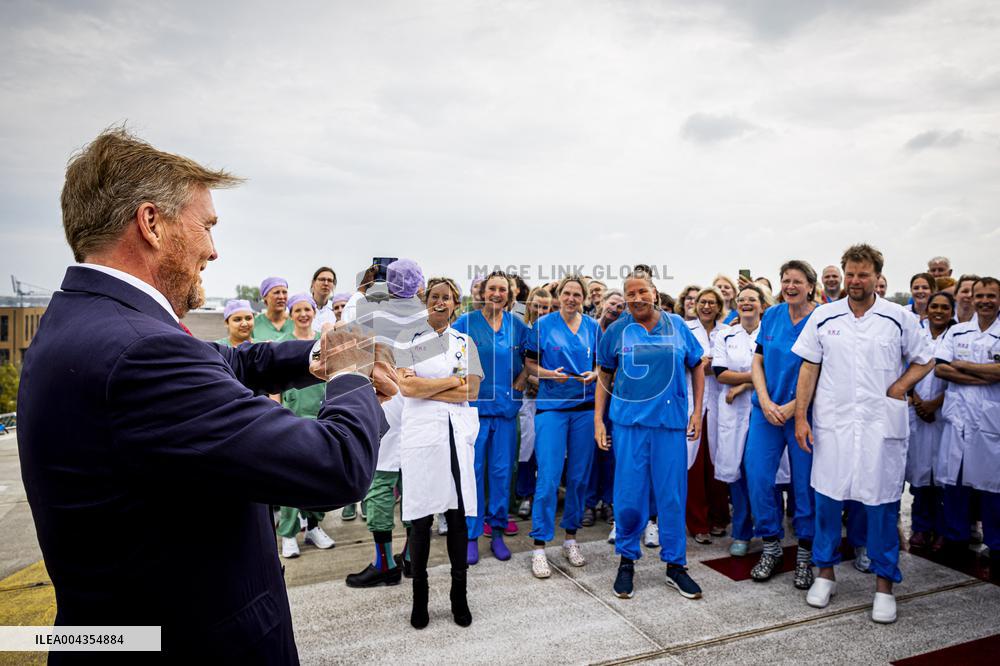 King Willem Alexander visits Beverwijk Burns Center - Netherlands