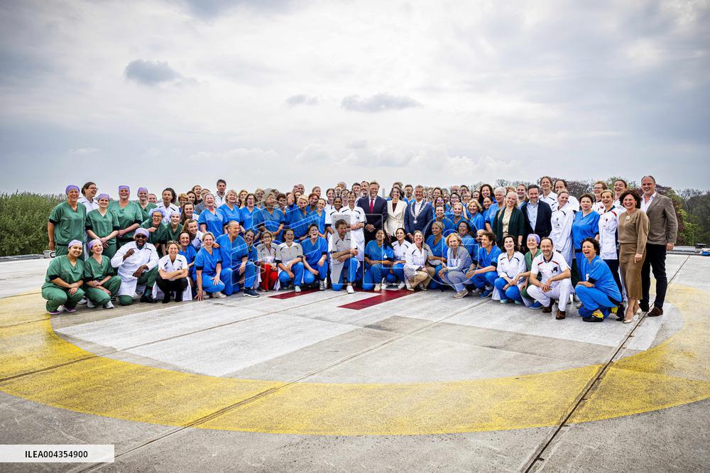 King Willem Alexander visits Beverwijk Burns Center - Netherlands
