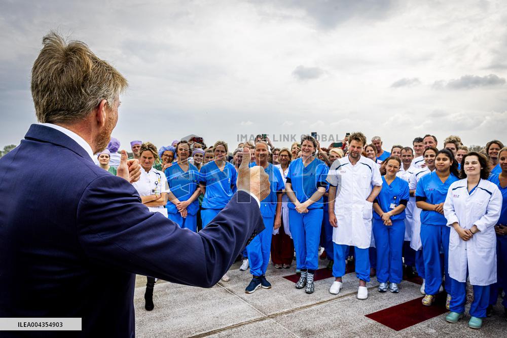 King Willem Alexander visits Beverwijk Burns Center - Netherlands