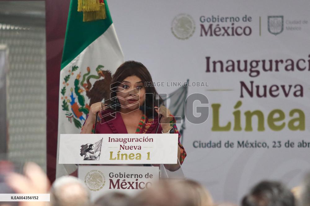 Opening Of The Mexico City Metro New Line 1 - Mexico