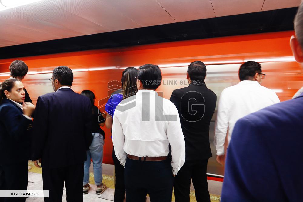 Opening Of The Mexico City Metro New Line 1 - Mexico