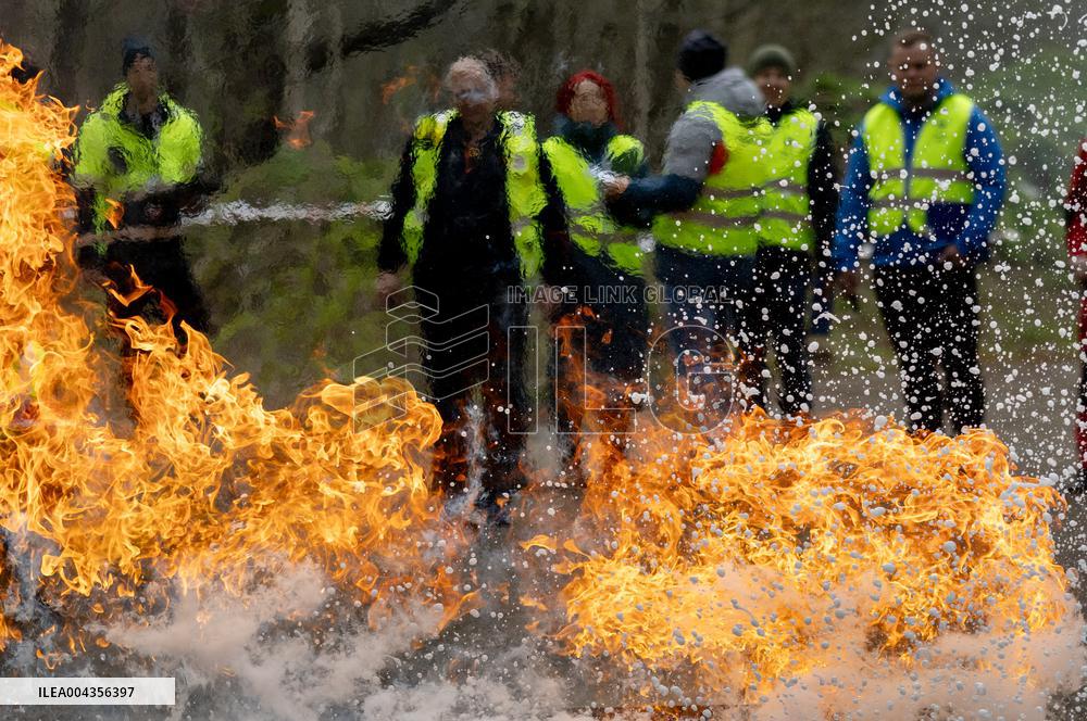 Airport emergency training exercise