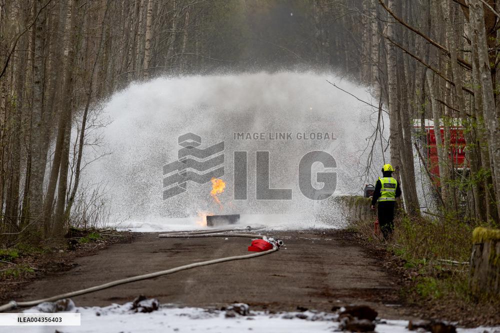 Airport emergency training exercise