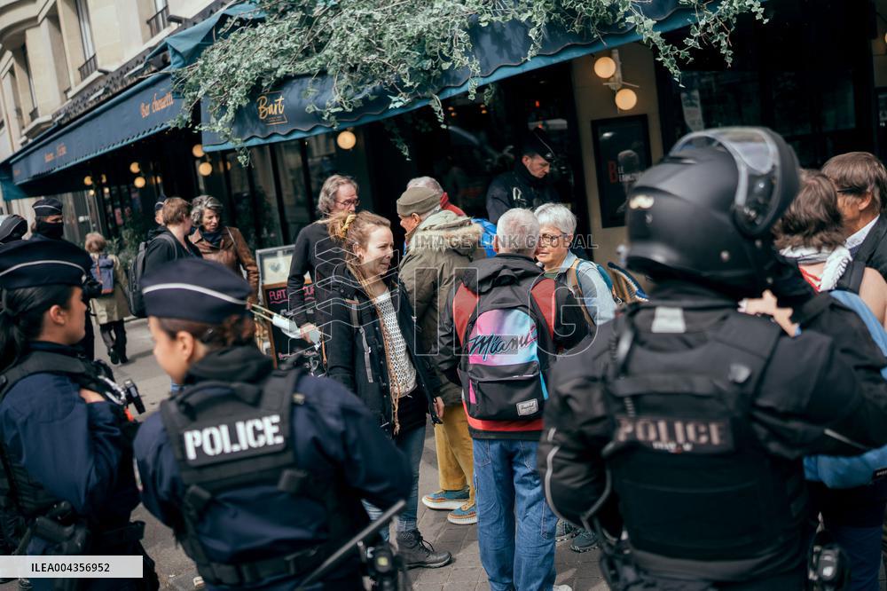 Activists protest prior General Assembly of Axa - Paris AJ