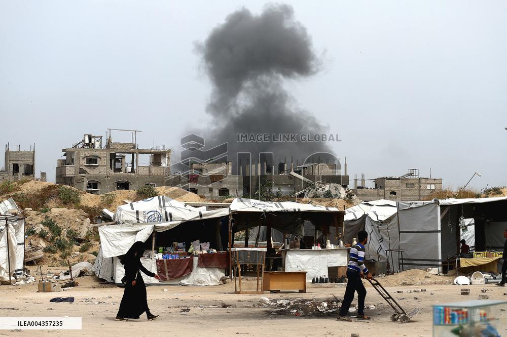 Israeli Bombardment on A Building - Gaza