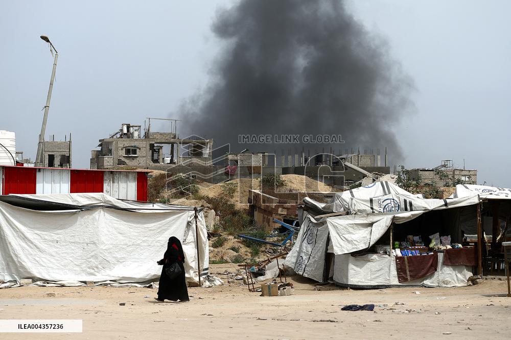 Israeli Bombardment on A Building - Gaza
