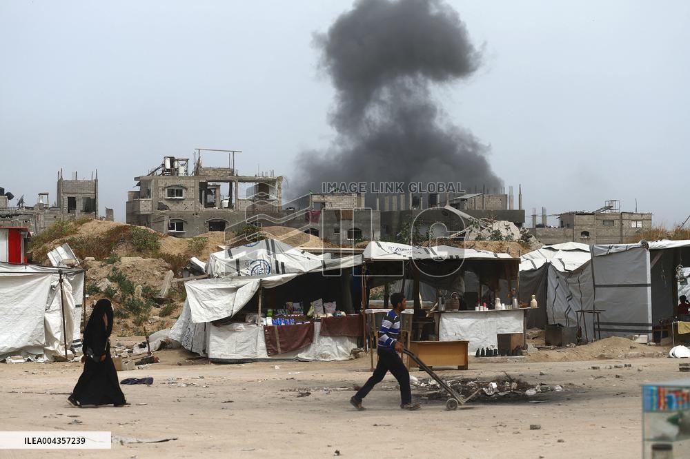 Israeli Bombardment on A Building - Gaza