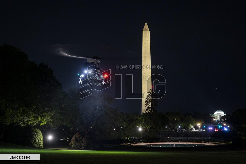 Trump Arrives at White House on Marine One